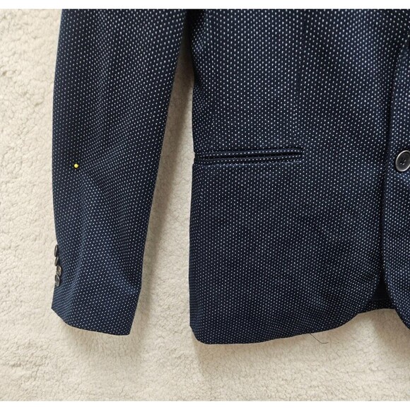 Zara Man Men Suit 40 Navy Cotton Blend Single Breast Double Vent Sport Blazer - Picture 4 of 16